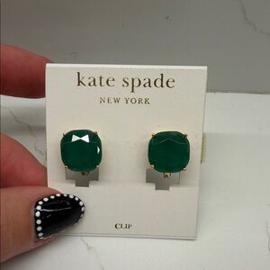 Kate Spade Emerald Green Clip-On Earrings